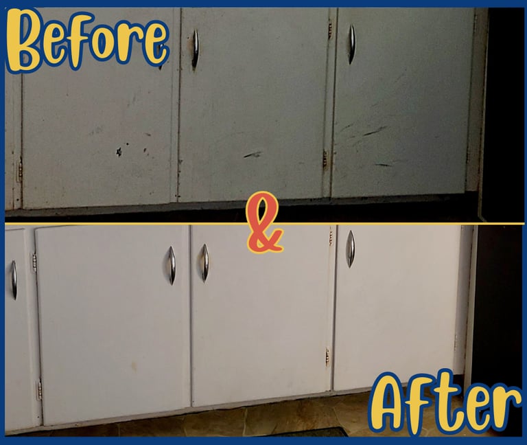 Before and after cupboard doors