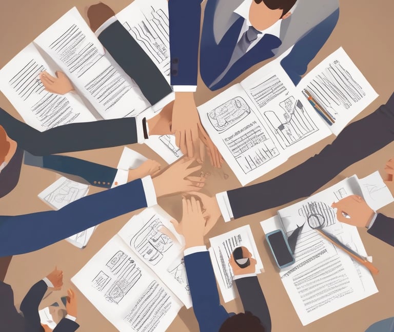 A welcoming pharmacy consultant engaging with a small team in a bright, modern community pharmacy.