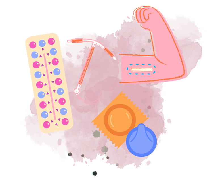 a woman's arm with a condom condom condom building in the background
