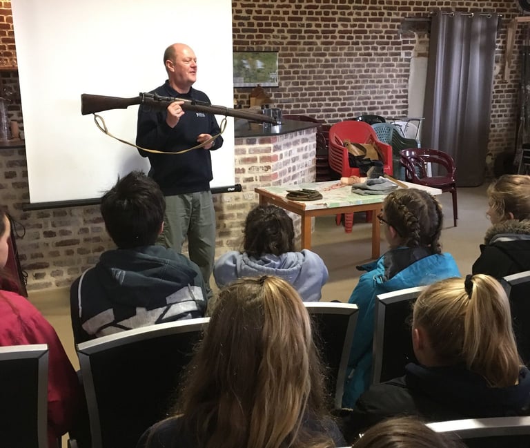 Andrew White, The Somme demonstrating the British SMLE rifle of WWI