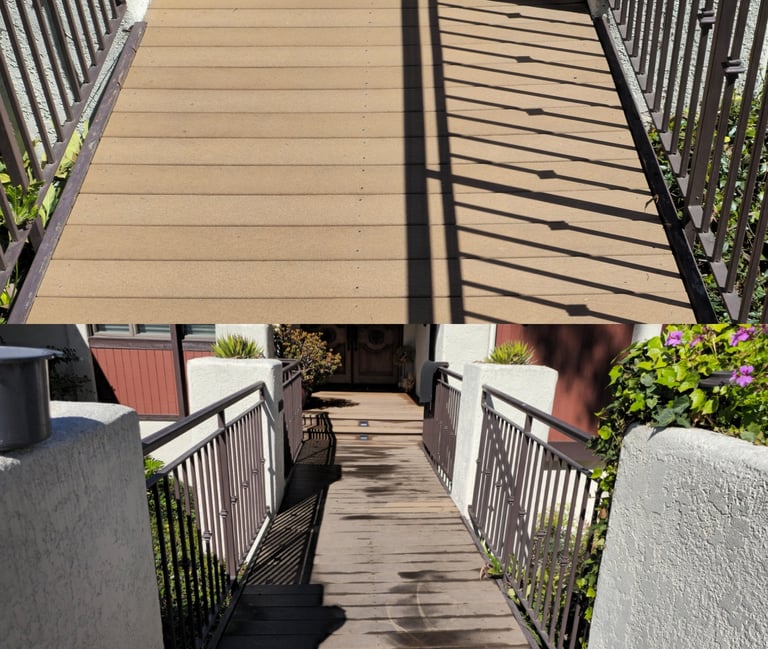 deck cleaning before and after photos