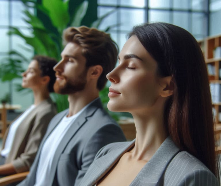 employés en entreprise qui font de la sophrologie