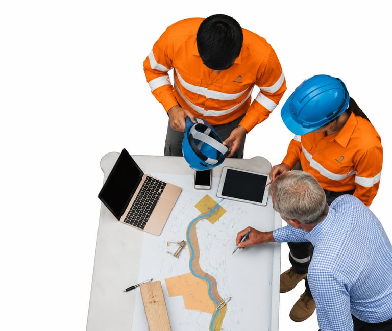 Engineering team in discussion