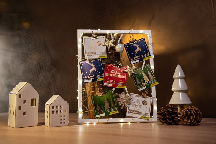 Ein selbst gebastelter Adventskalender mit Rubbellosen von Westlotto. Quelle: westlotto.de