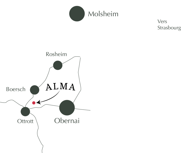 Plan situation géographique gite grange ALMA