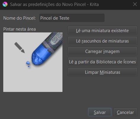 Como salvar o pincel no Krita