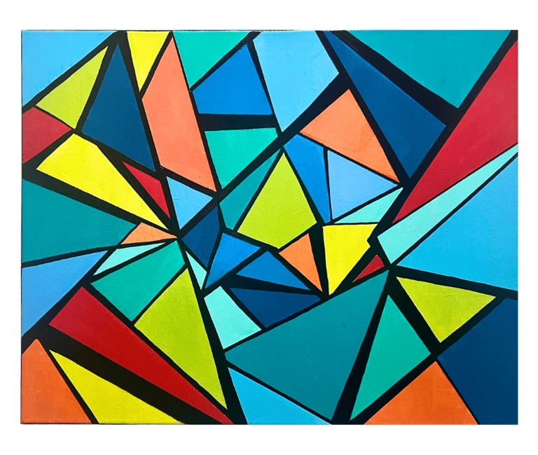 Colorful Triangle Abstract with Blue as the Focus - art by Frankie - Frankie Cervantes