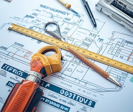 a pair of scissors and a ruler on a table