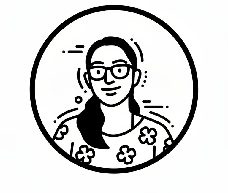 drawing of a woman wearing glasses