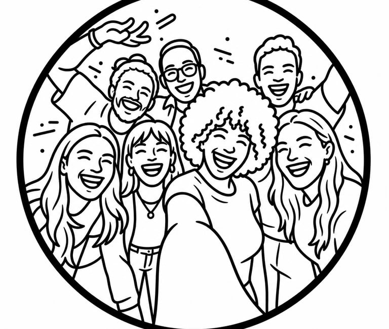 a group of people laughing