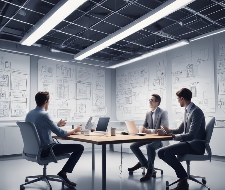 A diverse group of professionals collaborating in a modern lab filled with nanotech equipment.