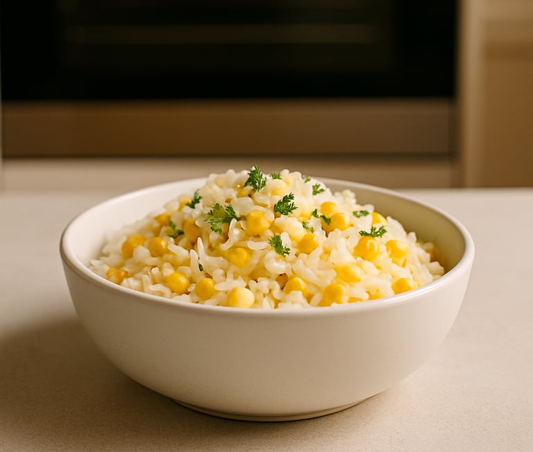 Butter corn rice in bowl