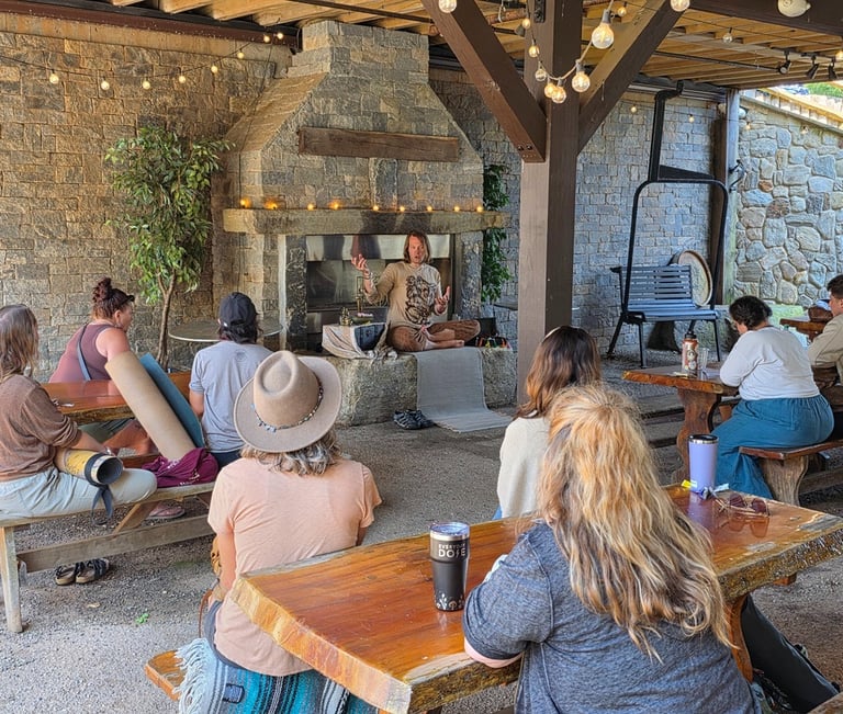 Jack Utermoehl Presenting a Talk on the Lila to Yoga Practitioners on a Festival