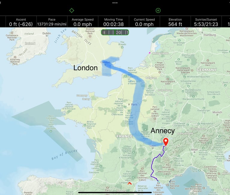 Annecy to London