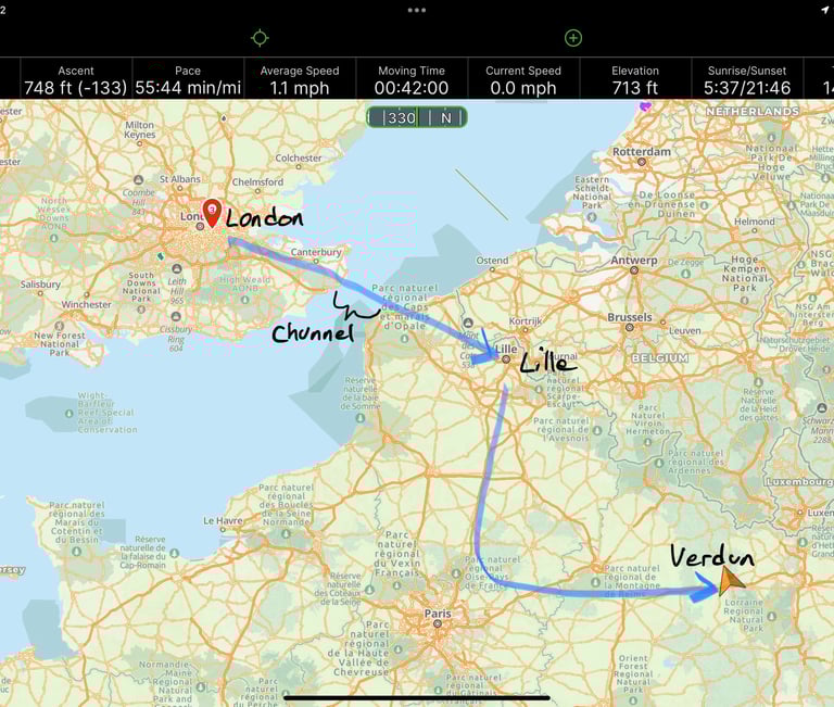 Travel London to Verdun