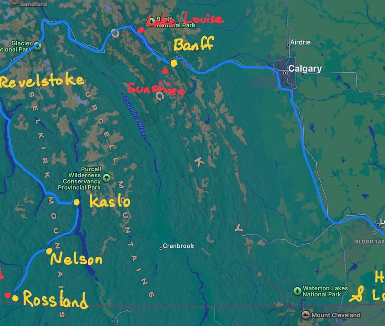 Route Rossland to Longmont