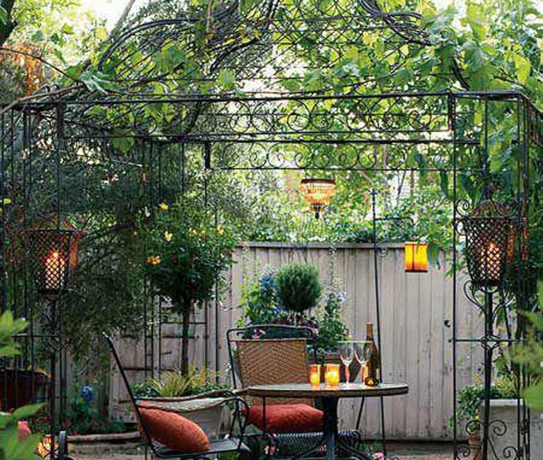 Tonnelle de jardin pavillon arche en métal