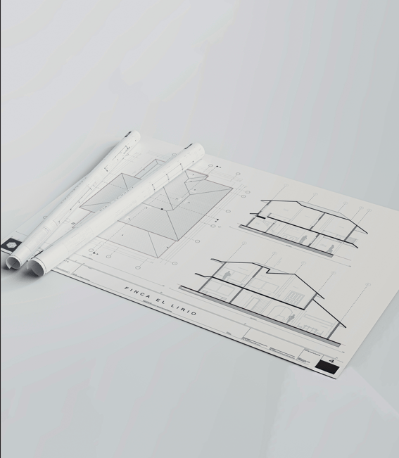 a paper plan with a pencil and a ruler