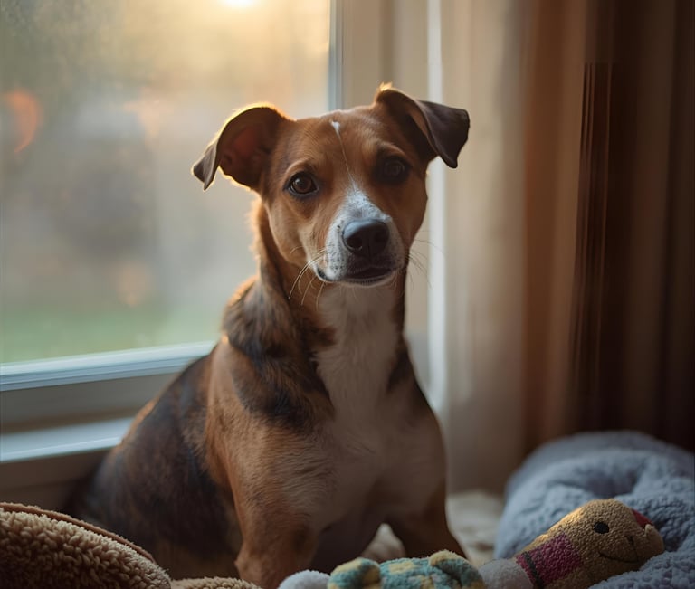 A rescue dog in a home - Happy Paws Burlington