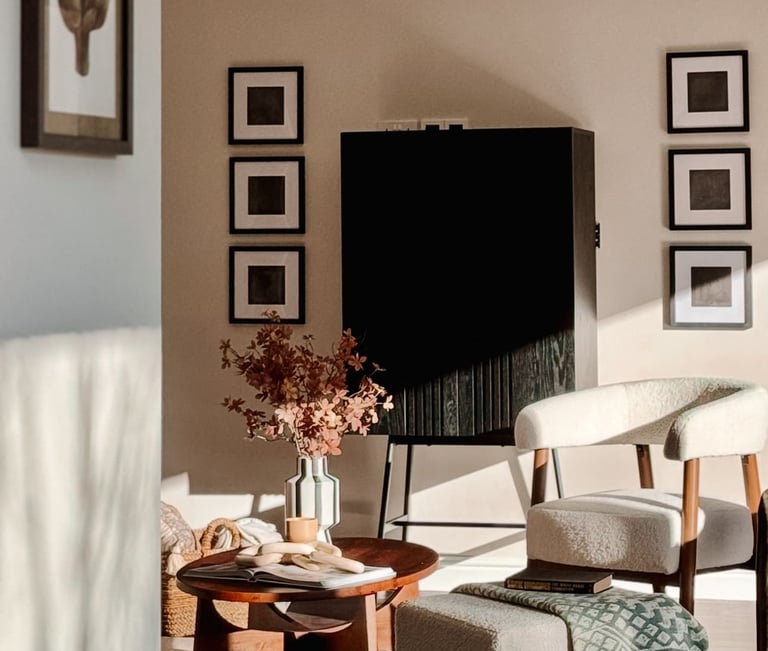 Staged living room arranged to enhance space and buyer appeal in a Surrey home
