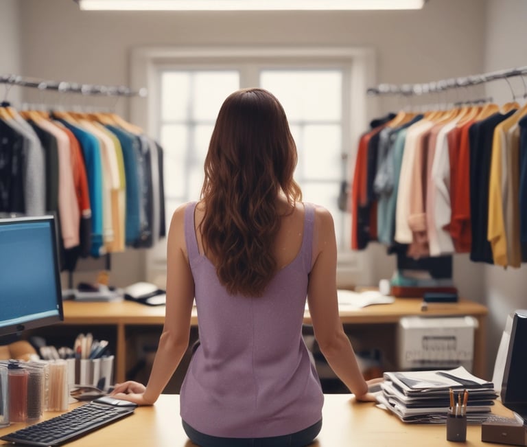A modern workspace with a laptop, phone, and notepad on a desk.