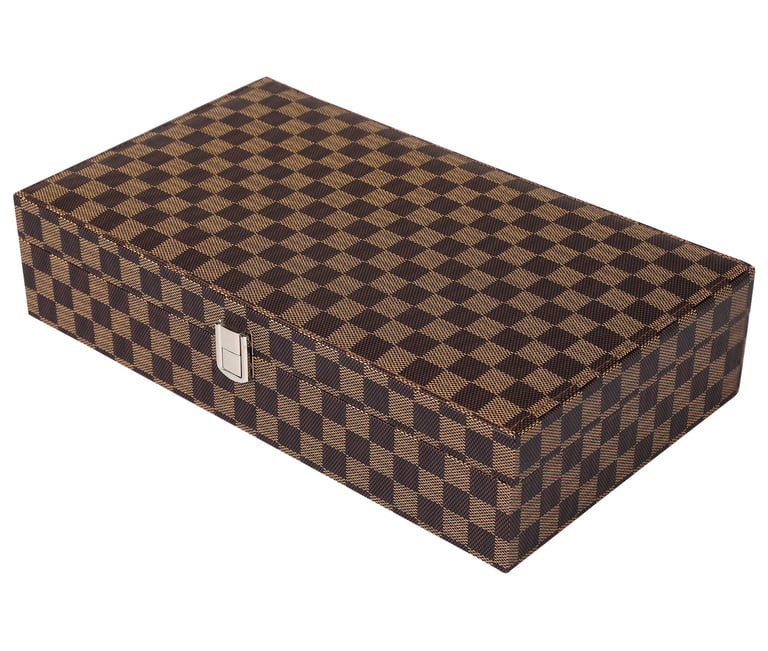 Fonsie Watch box brown check