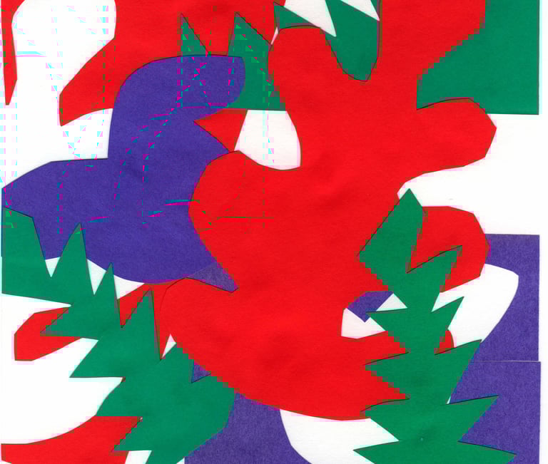 cut paper collage inspired by Matisse