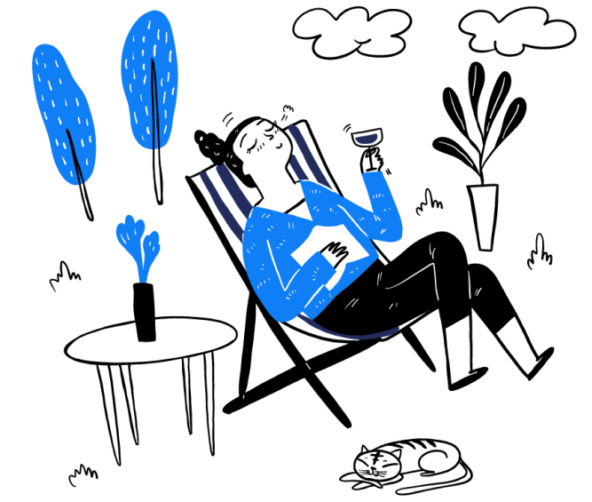 Ilustração de mulher descontraída e relaxada