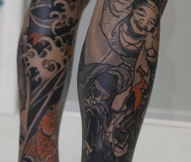 lucky gods tattoo japanese germany irezumi