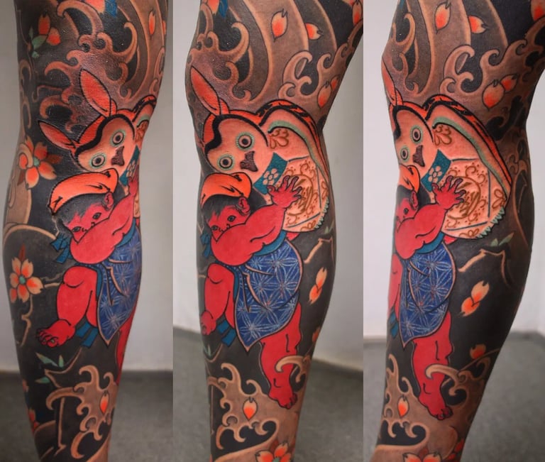 sakura tattoo sleeve germany artist japanese kintaro