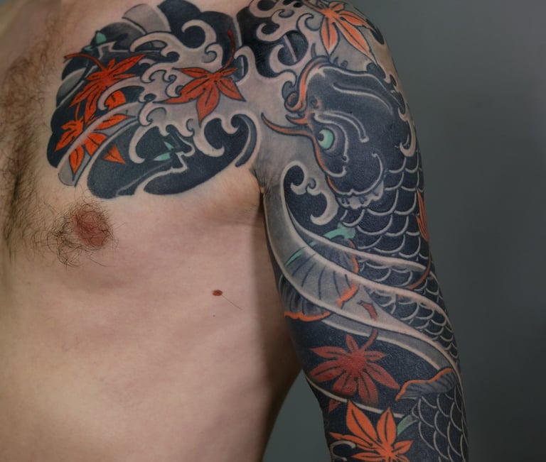 koi fish tattoo idea meaning hori irezumi Munich