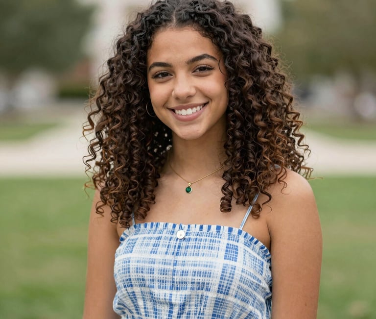 woman smiling wearing denim jacket