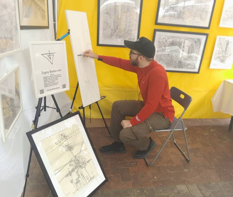 artist Evgeny Bondarenko in Hong Kong