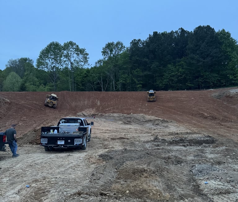 pond being dug, very large pond