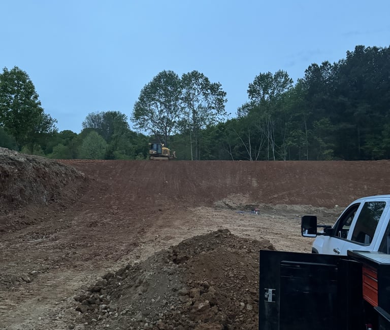 pond digging, excavating, pond, large pond