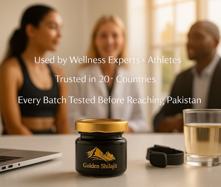a jar of GOLDEN SHILAJIT with a woman in a black top
