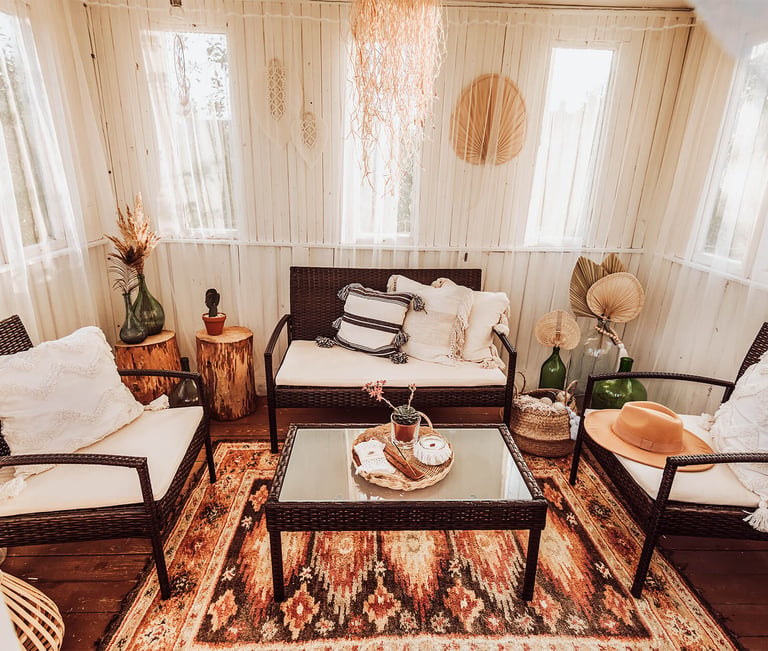 boho style | vasaros pavesines dekoras