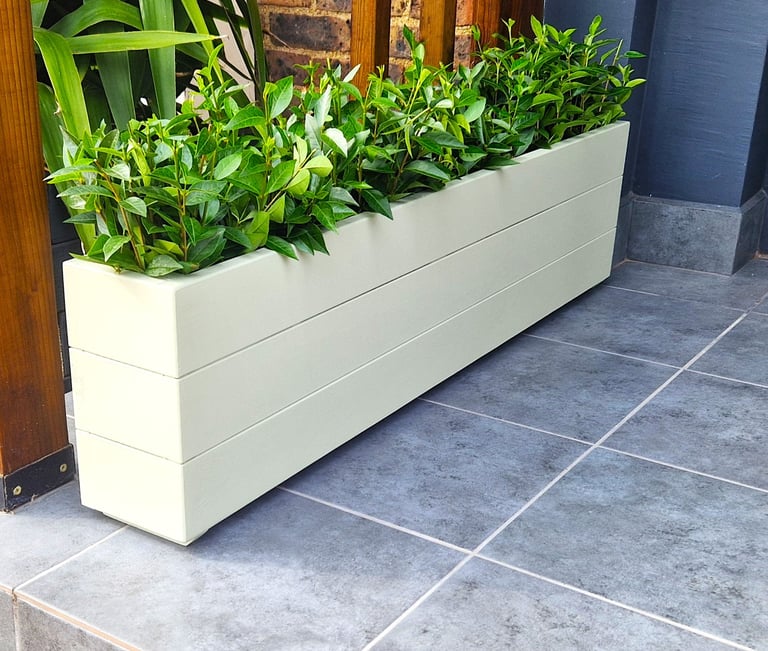 window flower planter box bespoke size handmade painted in colour 