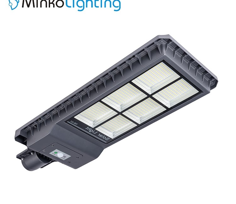 MNK-WL07 led solar street light with black color with high-quality LEDs and integrated solar panels