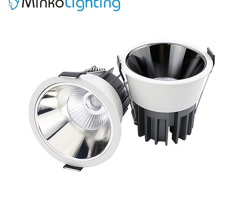 chrome led spotlight with black color led downlight cob version