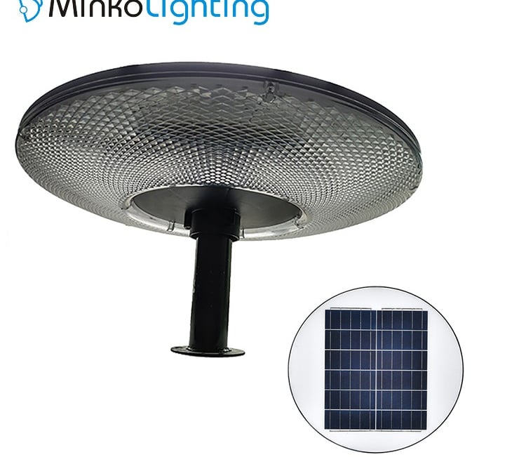 MNK-WL19 led solar pillar light with transparent optical lampshade round solar light