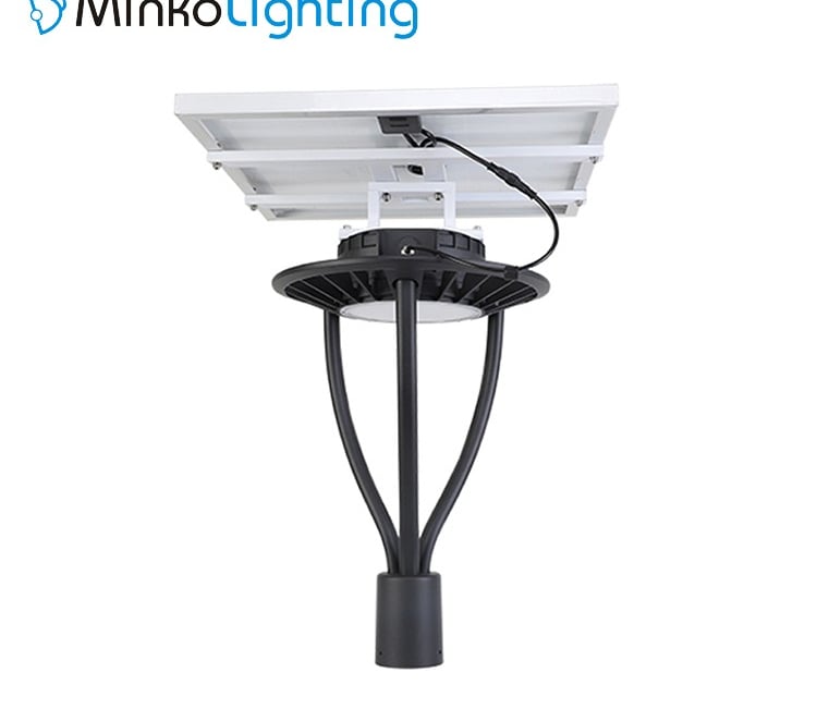 MNK-WL04 black solar light explorer warrior solar garden light with white solar panel