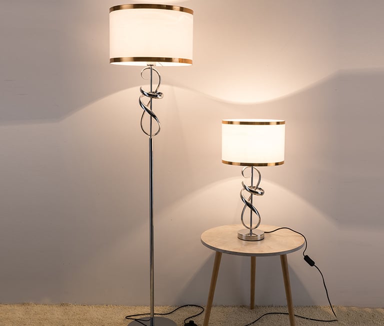 0870 Chinese classic design fabric lampshade floor lamp