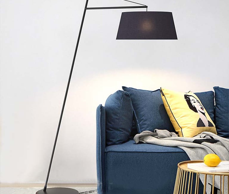 0530 Classic Standing Industrial Arc Light with Lamp Shade