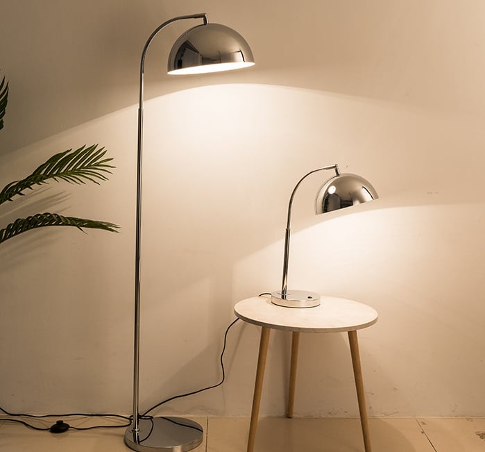 MNK-FL177 Chrome color round and simple design floor lamp