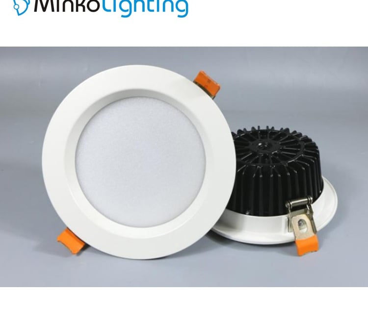 MNK-S2 recessed led smd downlight white framework with black heat sink