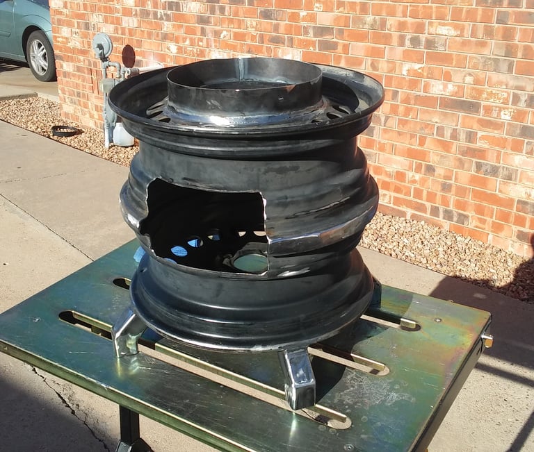 Fire Pit made from wheel rims