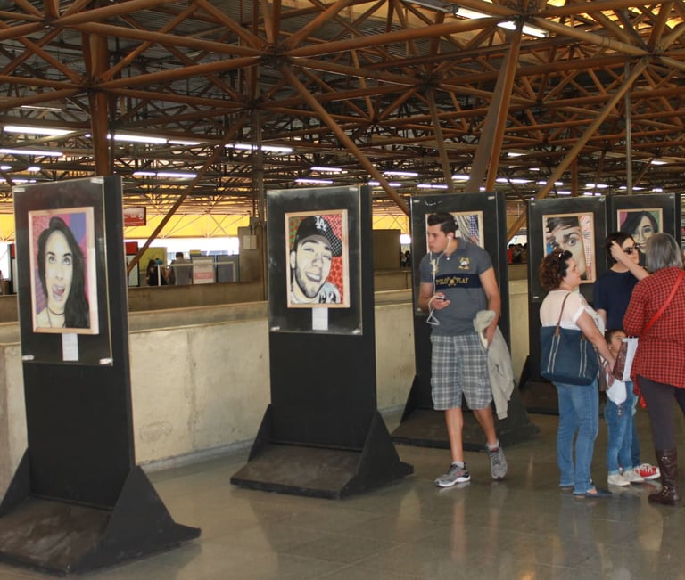 artes plasticas, exposição-juntos-pintando, sergio astral-metro-de-sao-paulo, exposição