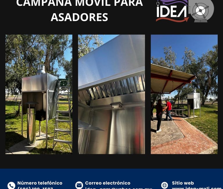 campana movil para asador de exterior con filtros