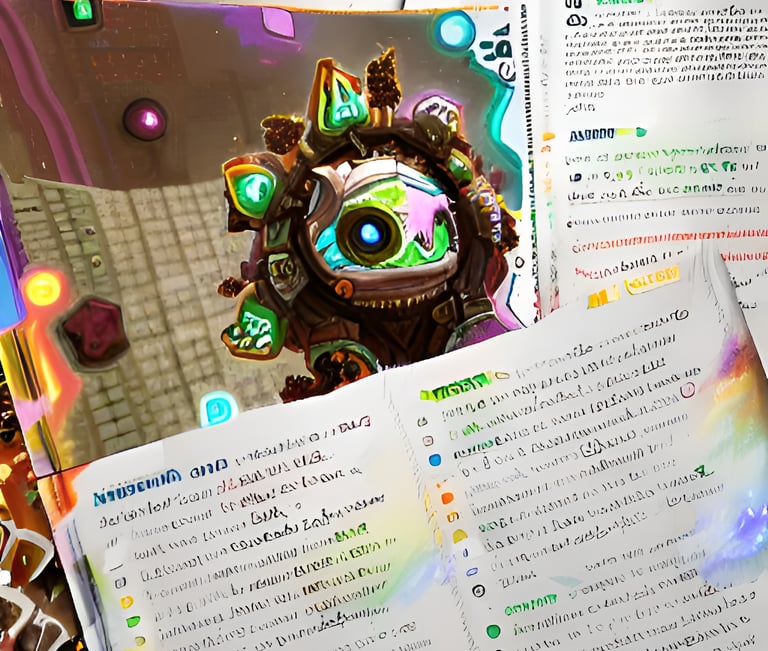 a book opened to show a book with a picture of a monster hunter